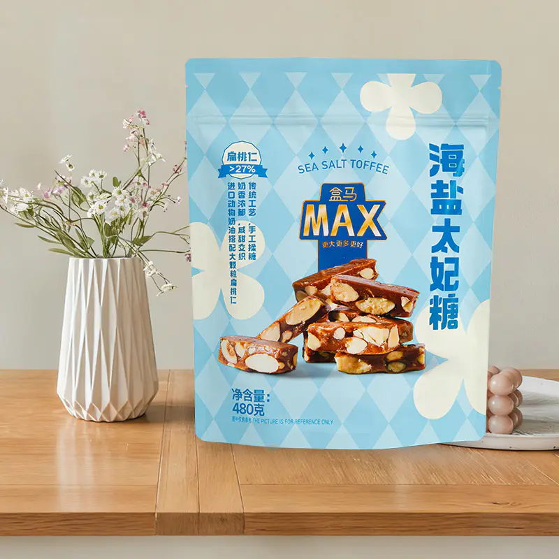 Túi đựng đồ ăn nhẹ dạng túi thấp in kỹ thuật số màu sắc sống động